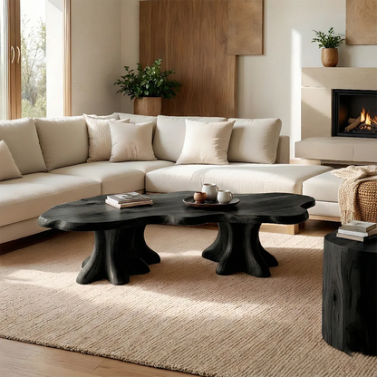 Organic Tree Form Coffee Table – Solid Wood Sculptural Living Room Table - ArborisWood - 7