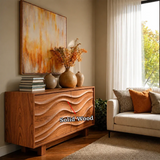 Organic Wave Sideboard Cabinet in Natural Solid Wood Design - ArborisWood - 10