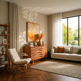 Organic Wave Sideboard Cabinet in Natural Solid Wood Design - ArborisWood - 2