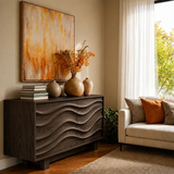 Organic Wave Sideboard Cabinet in Natural Solid Wood Design - ArborisWood - 7