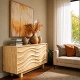 Organic Wave Sideboard Cabinet in Natural Solid Wood Design - ArborisWood - 8