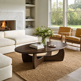 Oval Coffee Table with Sculptural Loop Base in Natural Solid Wood - Arboriswood - 10