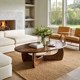 Oval Coffee Table with Sculptural Loop Base in Natural Solid Wood - Arboriswood - 2