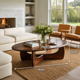 Oval Coffee Table with Sculptural Loop Base in Natural Solid Wood - Arboriswood - 6