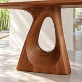 Oval Entryway Table with Twisting Ribbon Pedestal and Teardrop Cut-Out - Arboriswood - 4