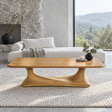 Rectangle Coffee Table with Rounded-Corner Top on Single Waisted Arched Pedestal - Arboriswood - 9