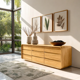 Rounded Edge Sideboard in Natural Solid Wood with Minimalist Drawer Storage - ArborisWood - 8