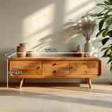 Rounded Edge TV Stand in Natural Solid Wood with Multi Drawer Storage - Arboriswood - 12