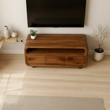 Rounded Sculptural TV Stand Solid Wood Media Console Low Profile - Arboriswood - 5