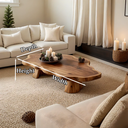Rustic Coffee Table – Solid Wood Freeform Design for Cozy Interiors - ArborisWood - 10