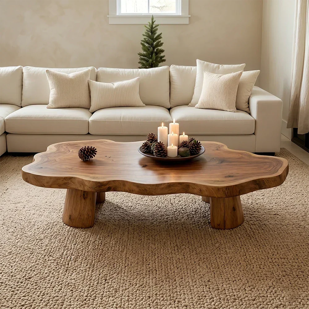 Rustic Coffee Table – Solid Wood Freeform Design for Cozy Interiors - Arboriswood - 3