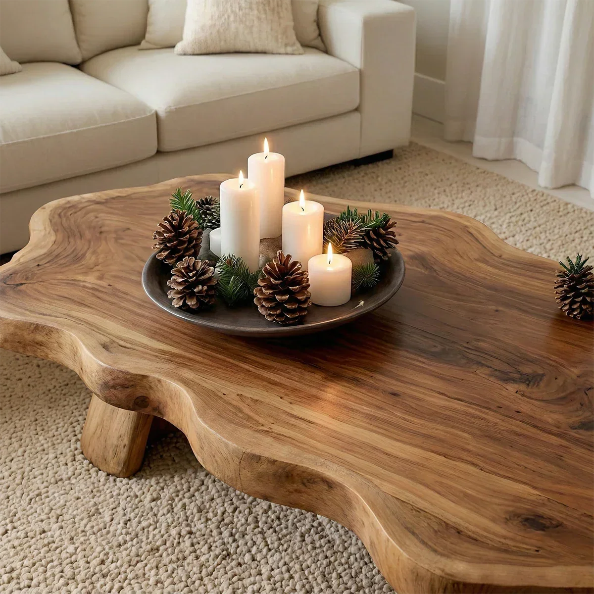 Rustic Coffee Table – Solid Wood Freeform Design for Cozy Interiors - Arboriswood - 4
