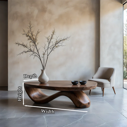 Sculpted Wave Coffee Table – Solid Wood Contemporary Art Form - ArborisWood - 10