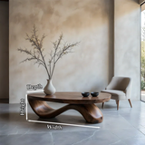 Sculpted Wave Coffee Table – Solid Wood Contemporary Art Form - Arboriswood - 10