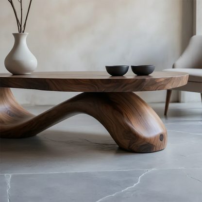 Sculpted Wave Coffee Table – Solid Wood Contemporary Art Form - ArborisWood - 4
