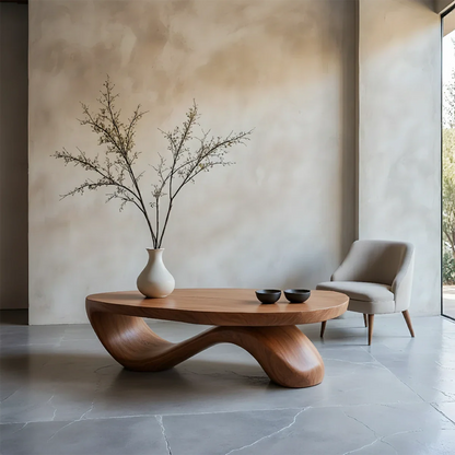 Sculpted Wave Coffee Table – Solid Wood Contemporary Art Form - ArborisWood - 6