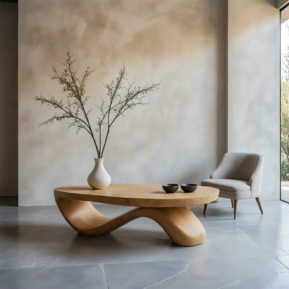 Sculpted Wave Coffee Table – Solid Wood Contemporary Art Form - ArborisWood - 7