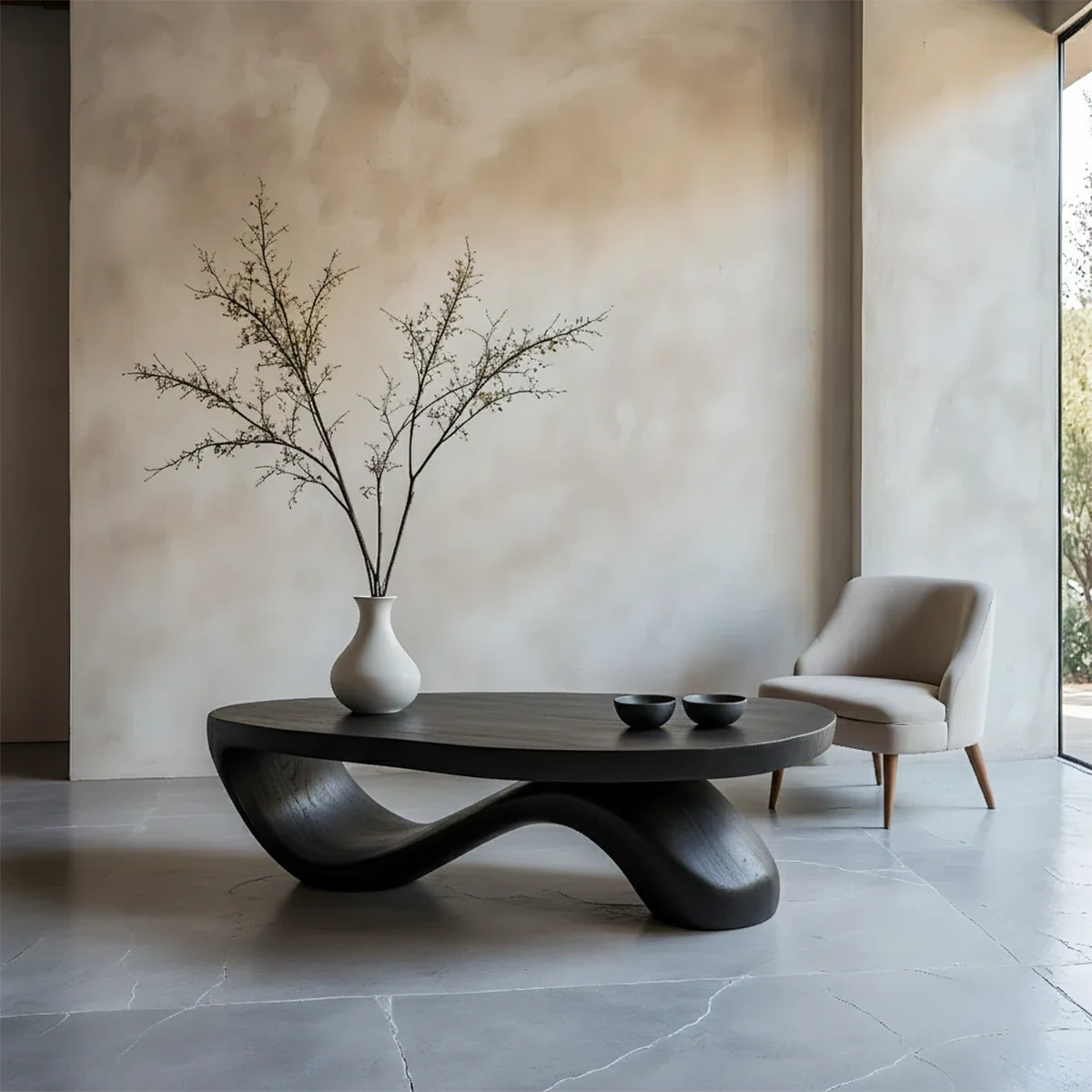 Sculpted Wave Coffee Table – Solid Wood Contemporary Art Form - ArborisWood - 8
