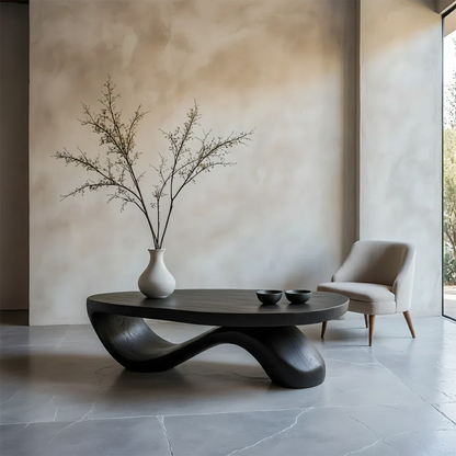 Sculpted Wave Coffee Table – Solid Wood Contemporary Art Form - ArborisWood - 8