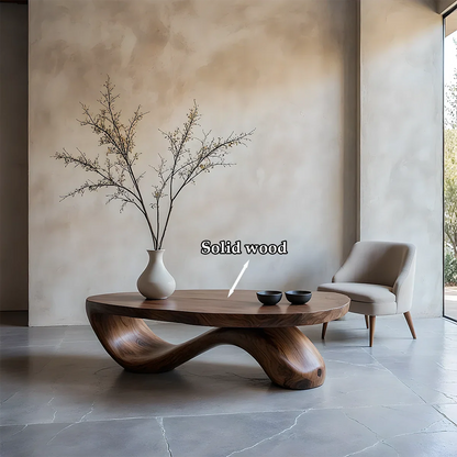 Sculpted Wave Coffee Table – Solid Wood Contemporary Art Form - ArborisWood - 9