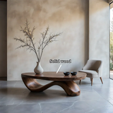 Sculpted Wave Coffee Table – Solid Wood Contemporary Art Form - Arboriswood - 9