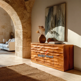 Sculpted Wave Sideboard Cabinet in Natural Solid Wood for Elegant Interiors - ArborisWood - 11