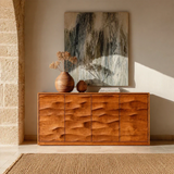 Sculpted Wave Sideboard Cabinet in Natural Solid Wood for Elegant Interiors - ArborisWood - 4