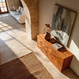 Sculpted Wave Sideboard Cabinet in Natural Solid Wood for Elegant Interiors - ArborisWood - 7