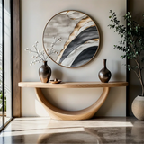 Sculptural Base Console Table Natural Solid Wood Entryway Loop Base - Arboriswood - 7