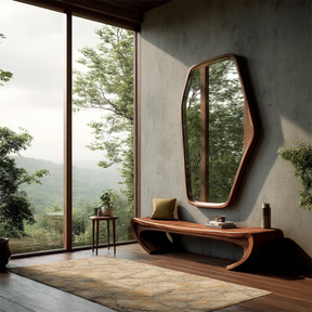 Sculptural Curved Solid Wood Entryway Bench Modern Accent Seating - Arboriswood