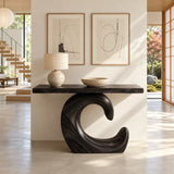 Sculptural Live Edge Console Table in Natural Solid Wood - Spiral Base - Arboriswood - 10