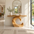 Sculptural Live Edge Console Table in Natural Solid Wood - Spiral Base - Arboriswood