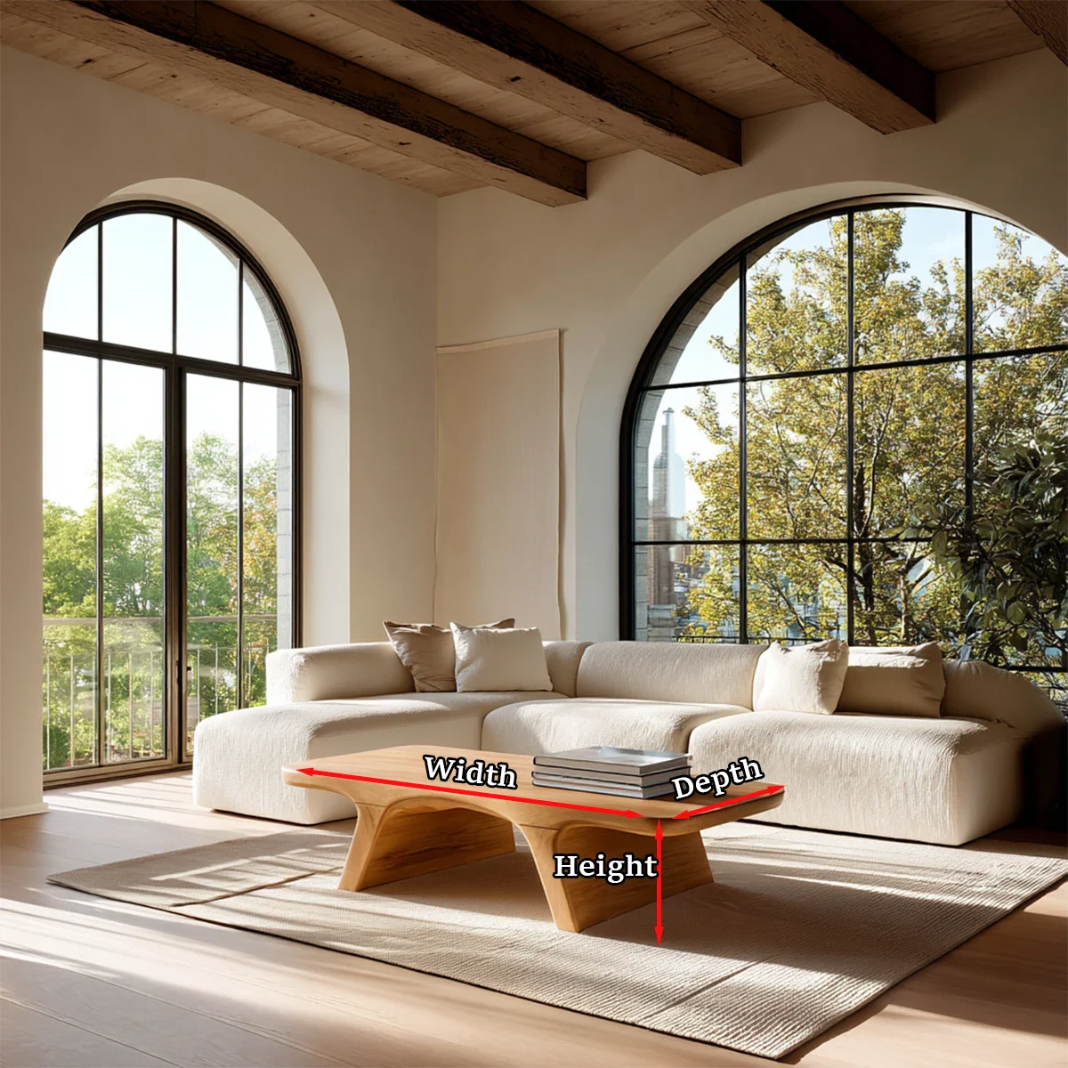 Sculptural Low Coffee Table in Natural Wood – Modern Center Table for Living Spaces - ArborisWood - 10