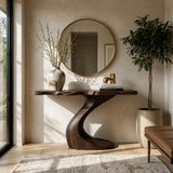 Sculptural Natural Solid Wood Console Table with Curved Base – Wabi Sabi - Arboriswood - 10
