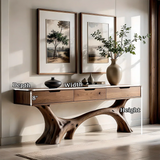 Sculptural Storage Console Table in Natural Solid Wood with Branch Base - Arboriswood - 11