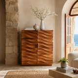 Sculptural Wave Sideboard Cabinet in Natural Solid Wood Design - ArborisWood - 3