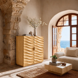 Sculptural Wave Sideboard Cabinet in Natural Solid Wood Design - ArborisWood - 8