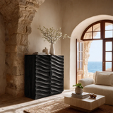 Sculptural Wave Sideboard Cabinet in Natural Solid Wood Design - ArborisWood - 9