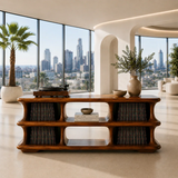 Skyline Natural Solid Wood Record Player Stand With Open Vinyl Storage - Arboriswood - 11