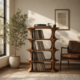 Slender Natural Solid Wood Audio Storage Cabinet for Vinyl Record Collections - Arboriswood - 11