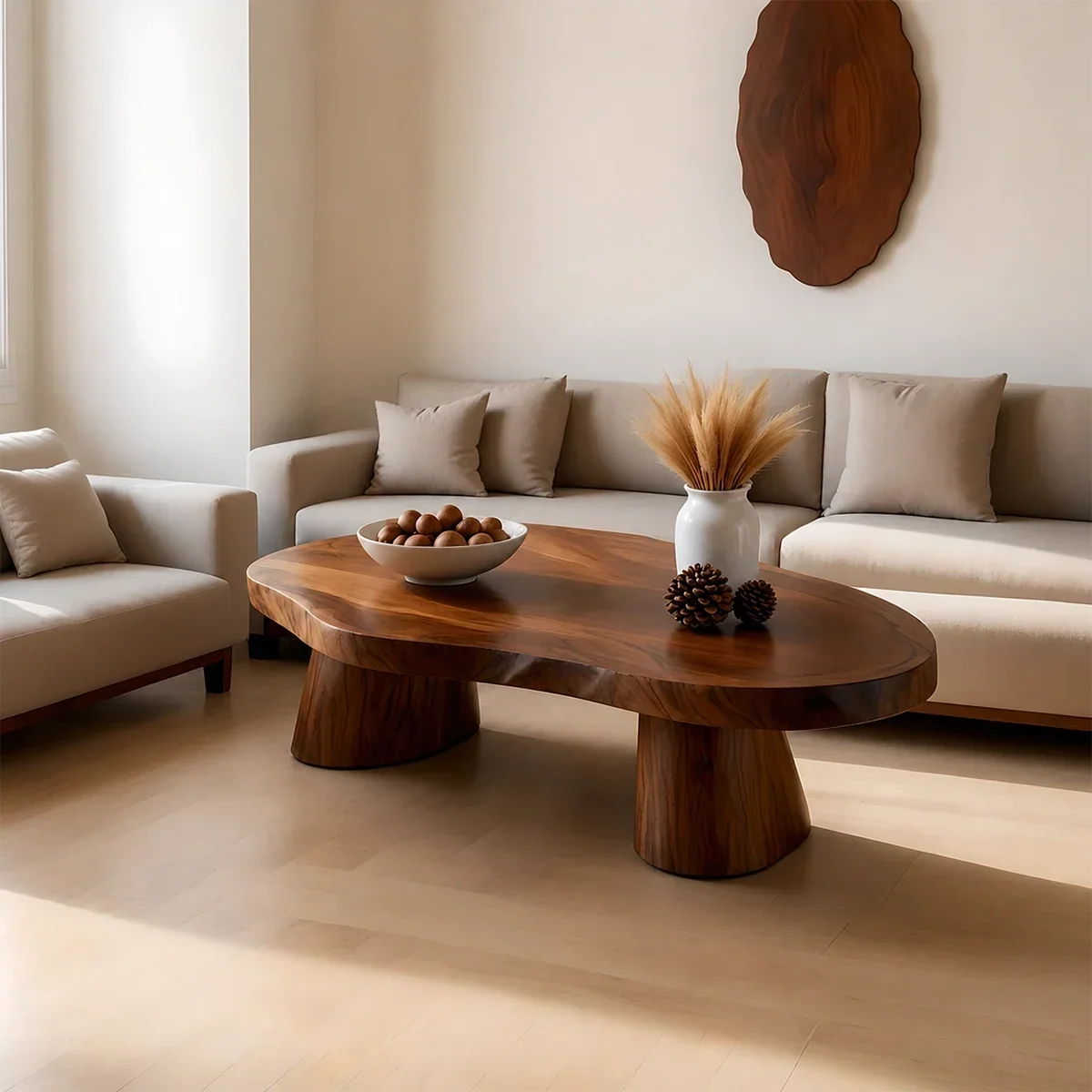 Soft Modern Coffee Table Sculpted Solid Wood Organic Design - Arboriswood - 11
