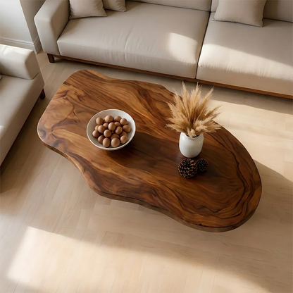 Soft Modern Coffee Table Sculpted Solid Wood Organic Design - ArborisWood - 4