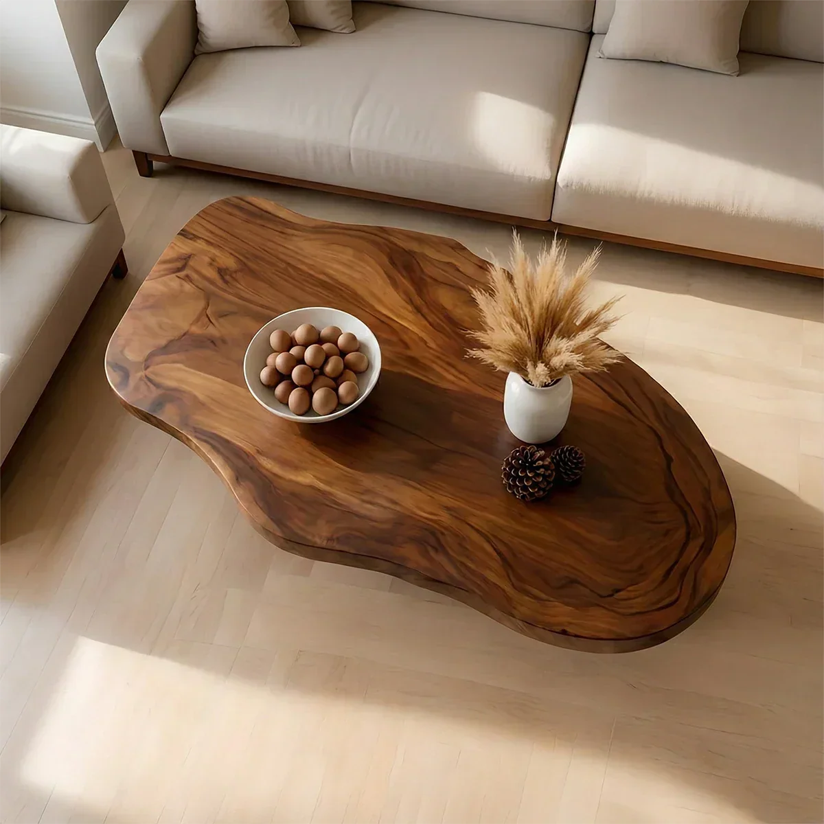 Soft Modern Coffee Table Sculpted Solid Wood Organic Design - Arboriswood - 4