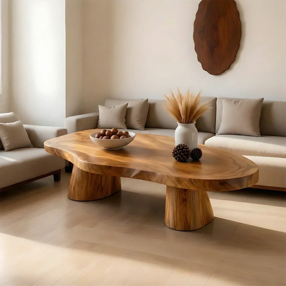 Soft Modern Coffee Table Sculpted Solid Wood Organic Design - Arboriswood - 6