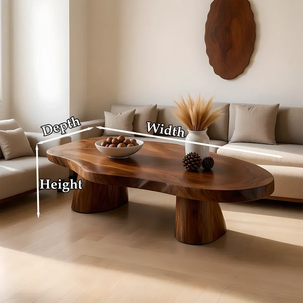 Soft Modern Coffee Table Sculpted Solid Wood Organic Design - Arboriswood - 9