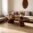 Soft Modern Coffee Table Sculpted Solid Wood Organic Design - Arboriswood