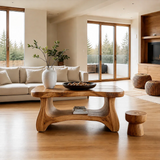 Solid Wood Coffee Table Organic Shape Modern Living Room Table - Arboriswood - 12