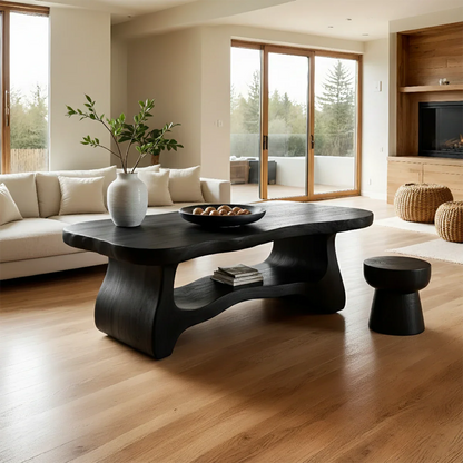 Solid Wood Coffee Table Organic Shape Modern Living Room Table - ArborisWood - 8