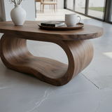 Solid Wood Coffee Table with Organic Curves and Sculptural Base - Arboriswood - 4