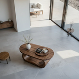 Solid Wood Coffee Table with Organic Curves and Sculptural Base - Arboriswood - 5